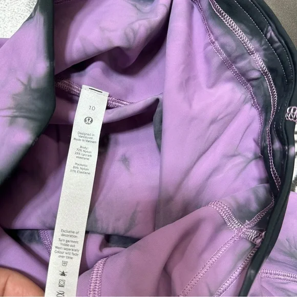 Lululemon Power Thru High-Rise Women’s Sz 10 tie-dye Leggings A36 - Picture 5 of 6
